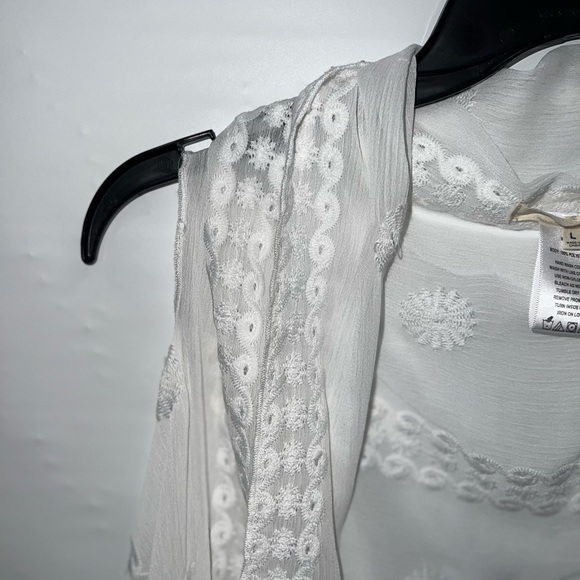 Indigo Soul Cardigan Women’s Large White Sleeveless 100% Polyester Open Front - Picture 5 of 13